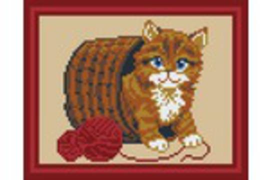 Cat With Ball Of Wool Four [4] Baseplate PixelHobby Mini-mosaic Art Kit